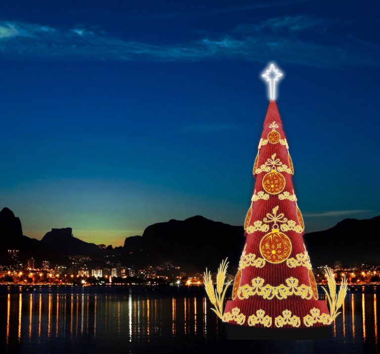 Só em 2015, antes do acidente que destruiu parte da estrutura, a árvore teria 2,5 milhões de microlâmpadas, 105 km de mangueiras luminosas e 53 metros de altura. O equivalente a 17 andares