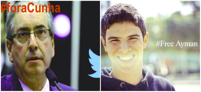 Campanhas nas redes aqui e no Egito