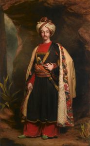Retrato do capitão Colin Mackenzie (1842), vestido com roupas afegãs. Óleo sobre tela de James Sant (1820-1916). 