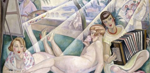 O quadro "A Summer Day", de 1927, que está na exposição "Gerda Wegener”, em cartaz até 16 de maio no museu Arken, em Copenhagen
