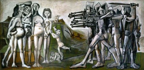 Um dos quadros de Picasso sobre a maternidade: Masacre en corée, 1951