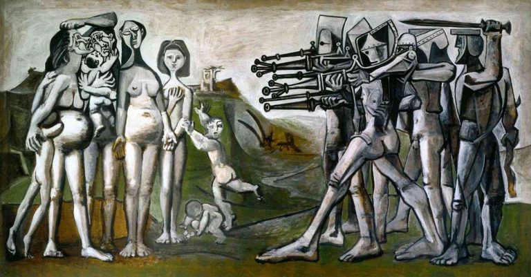 Um dos quadros de Picasso sobre a maternidade: Masacre en corée, 1951
