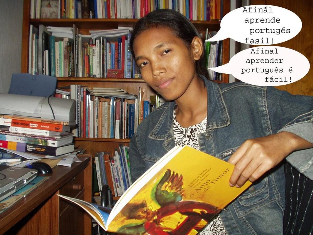 Imagem usada num curso de português no Timor Leste. Hoje, apenas 5% dos timorenses falam a língua