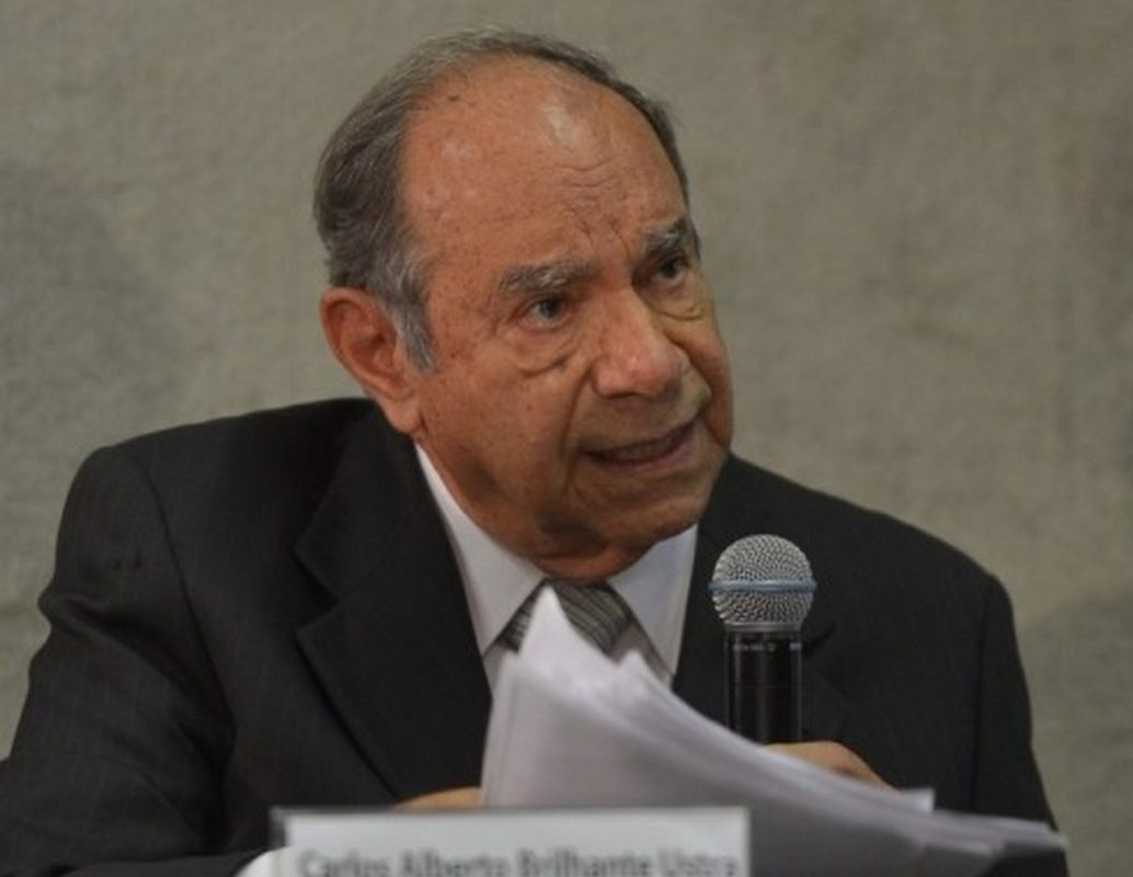 O coronel Ustra em depoimento na Comissão da Verdade, em 2013
