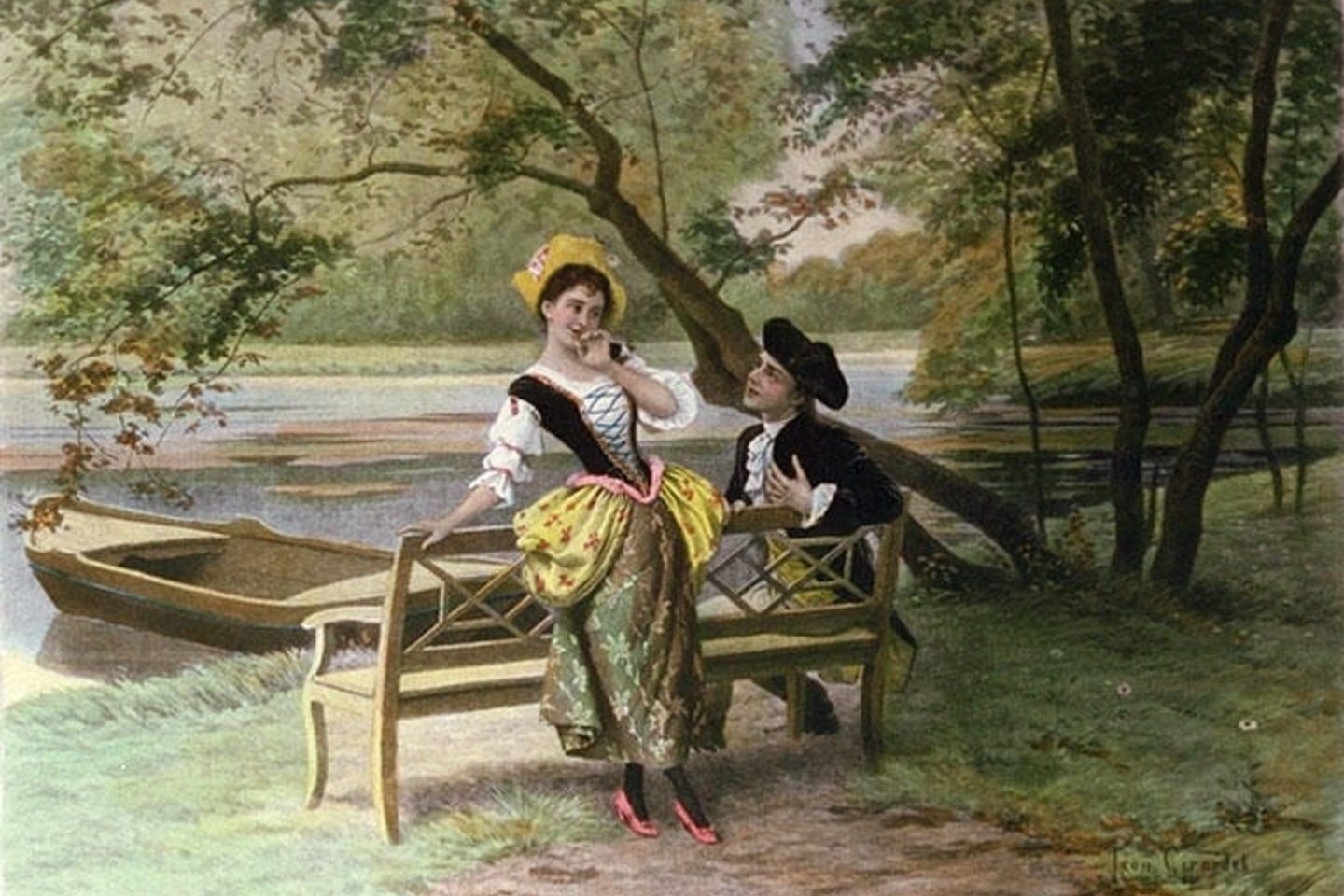 A pintura do francês Leon Girardet mostra um exemplo dos primórdios dessa prática