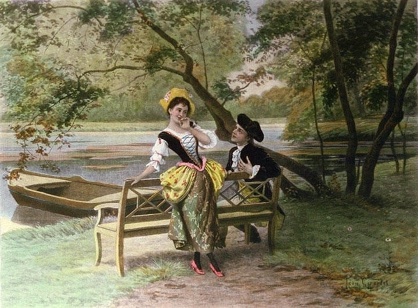 A pintura do francês Leon Girardet mostra um exemplo dos primórdios dessa prática