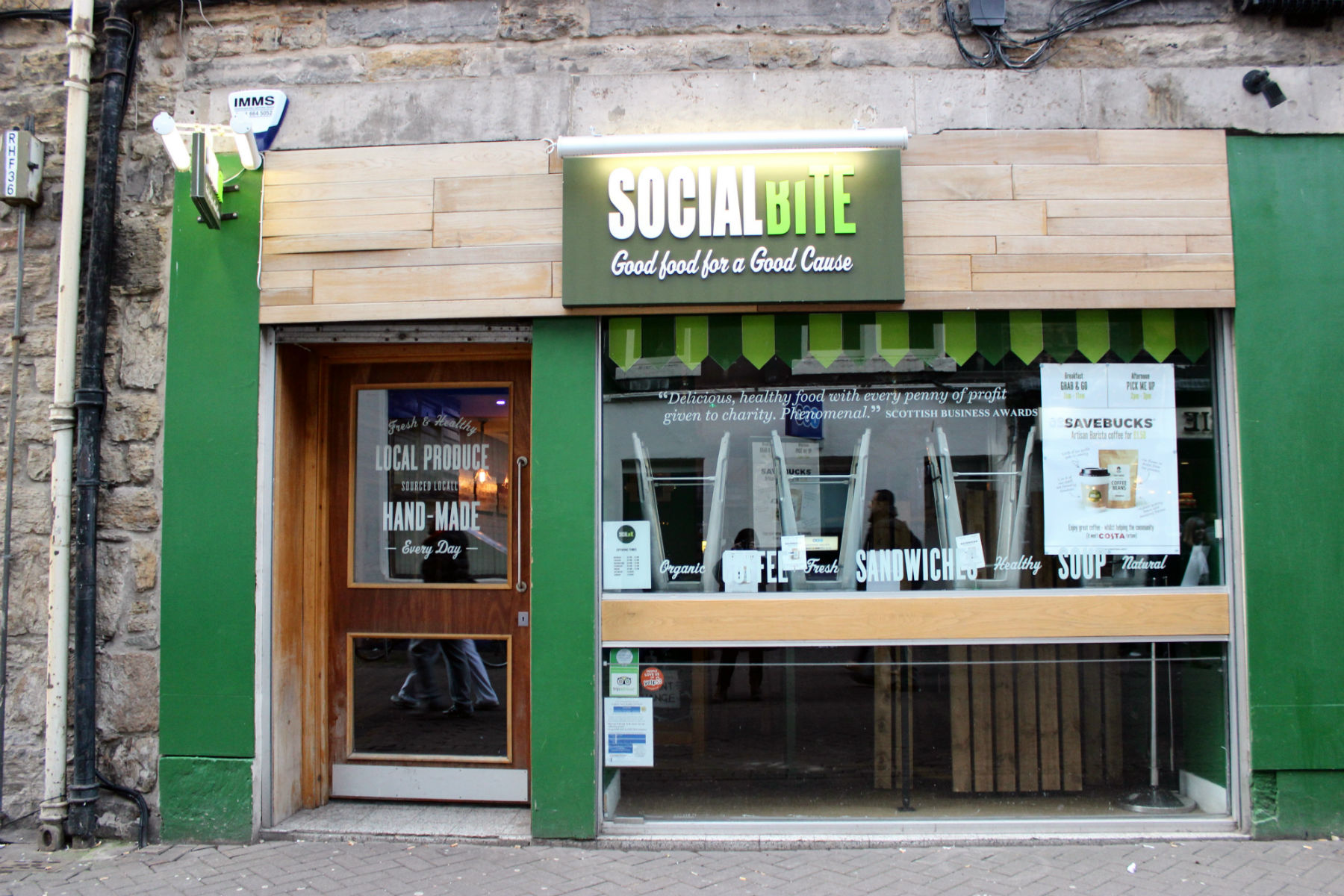 Uma das lojas do Social Bite: os sem-teto são bem-vindos como clientes ou funcionários