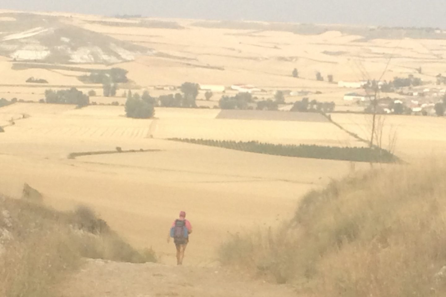 A "Meseta" é crítica. Longas retas, sem sombra alguma, e com um sol de 40 e muitos graus para cada peregrino no verão. Uma paisagem apenas de trigo e cevada