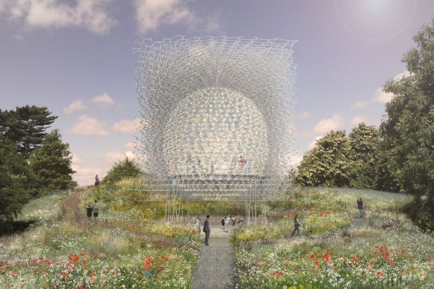 Simulação da instalação "The hive" ("A colmeia") no Kew Gardens, jardim botânico em Londres (Divulgação / 2016)