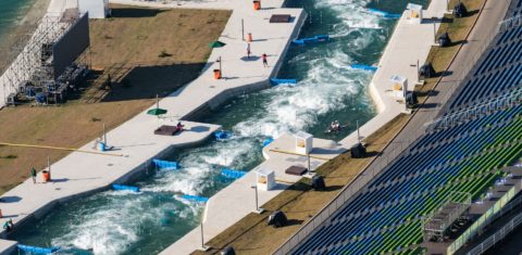 Uma das arenas de Deodoro, na Zona Oeste, onde foram disputadas as provas de slalom. Foto de Yasuyoshi Chiba/AFP