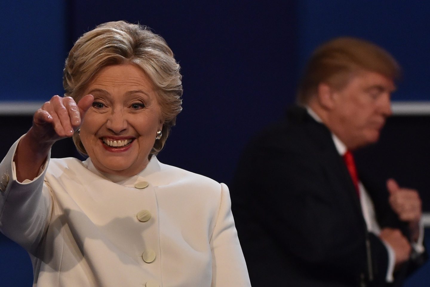 O primeiro enfrentamento entre Hillary e Trump, em 26 de setembro, foi assistido por cerca de 84 milhões de pessoas. Foto Paul J. Richard/AFP