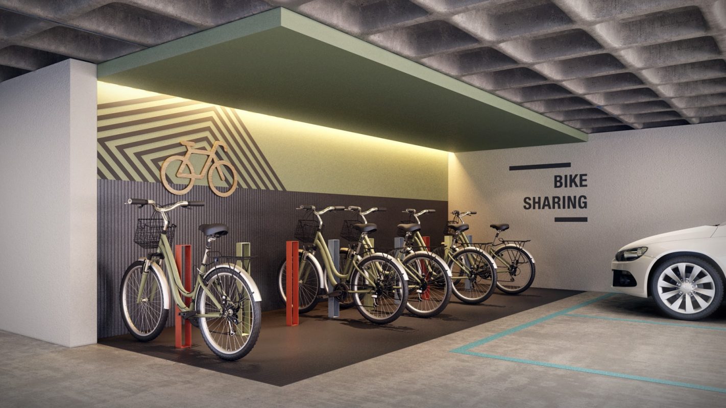 No Cine Teatro Presidente, as bicicletas são compartilhadas entre todos os moradores. Foto Reprodução