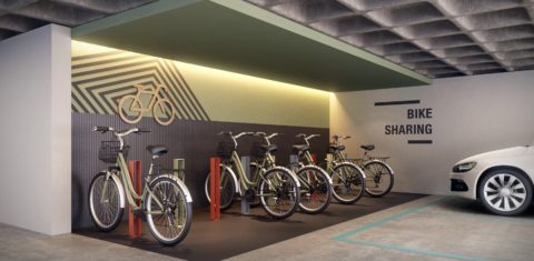 No Cine Teatro Presidente, as bicicletas são compartilhadas entre todos os moradores. Foto Reprodução