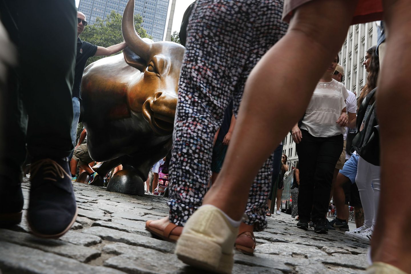 Simbolo de Wall Street. Foto de Spencer Platt/ Getty Images North American