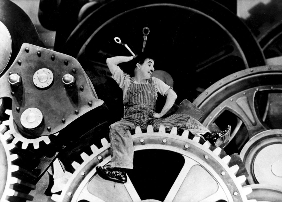 Cena do clássico "Tempos Modernos", de Charles Chaplin, feito em 1936. Foto de Divulgação