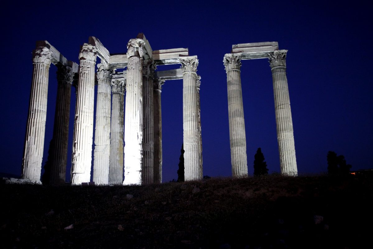 O templo de Zeus, em Atenas. Foto Giorgos Georgiou/NurPhoto