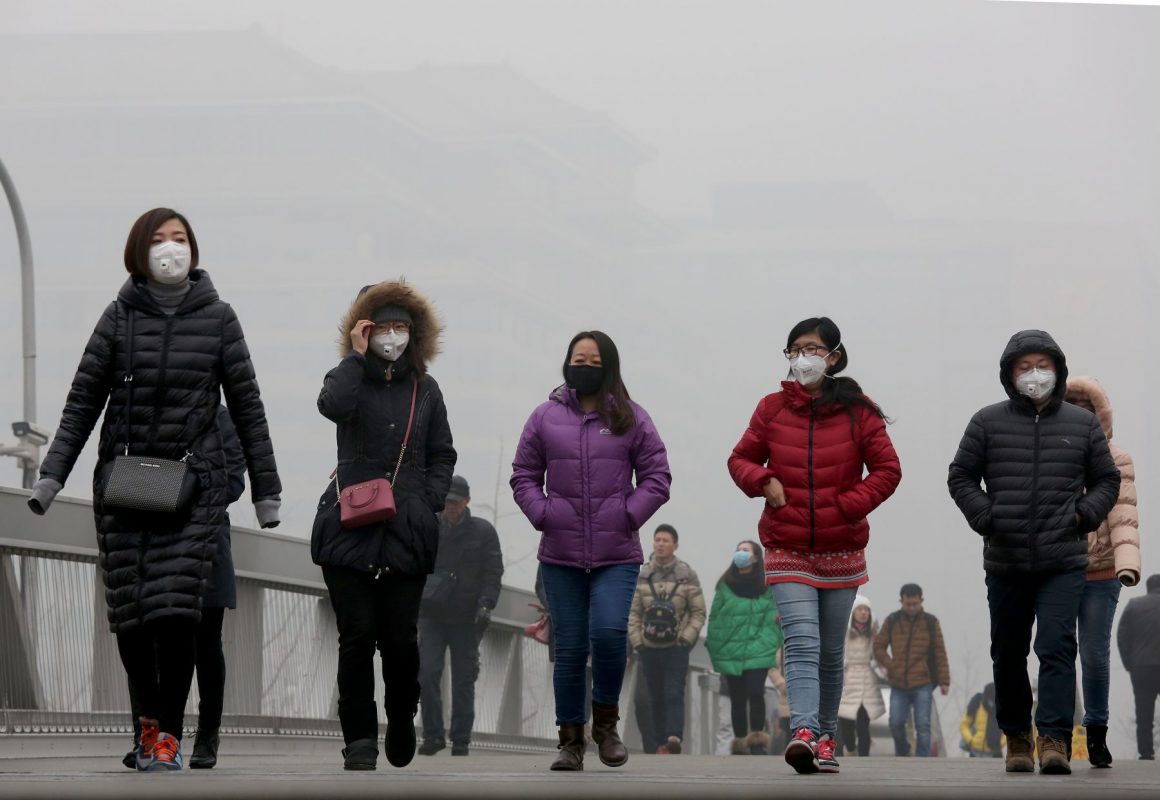 Poluição em Pequim. Foto de Wang Xibao/ Imagine China/ AFP