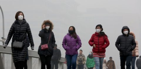 Poluição em Pequim. Foto de Wang Xibao/ Imagine China/ AFP