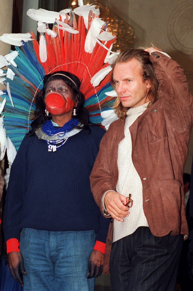Raoni e Sting em 1989.