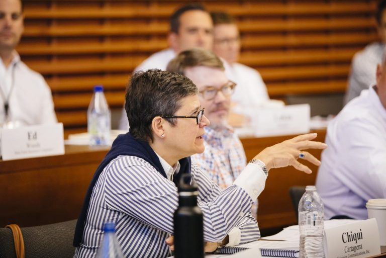 Chiqui Cartagena, executiva da Univision, em Nova York, durante a aula em Stanford. Foto Elena Zhukova