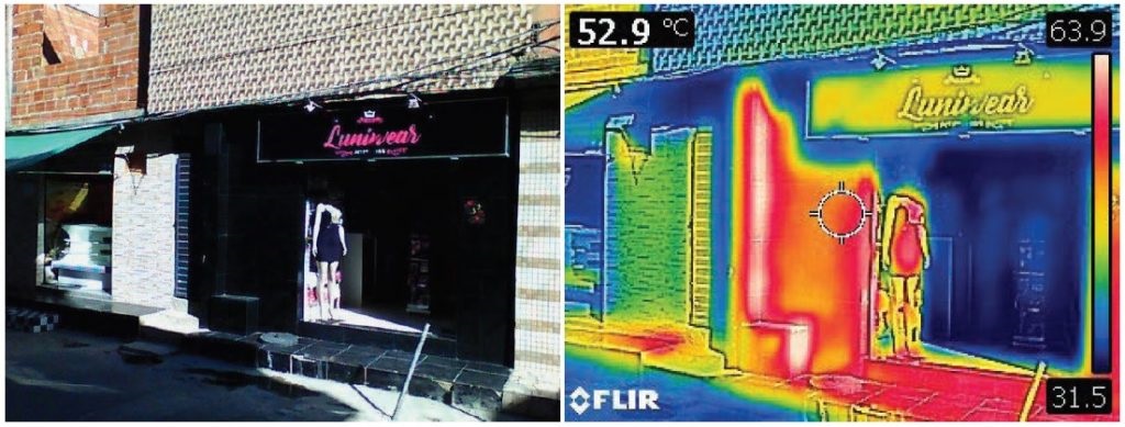 Temperatura na casa da Maré passa dos 50 graus, como mostra a foto feita com uma máquina especial. Foto Carolina H Galeazzi/Maré de Notícias