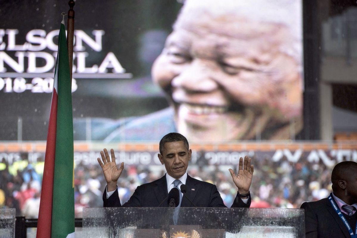 Barack Obama e Nelson Mandela, dois incontestáveis exemplos "dessa coisa de preto". Foto Brendan Smialowski