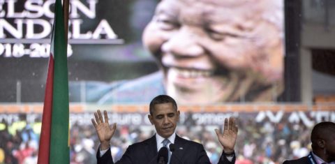 Barack Obama e Nelson Mandela, dois incontestáveis exemplos "dessa coisa de preto". Foto Brendan Smialowski