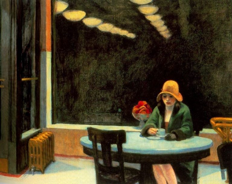 Automat, um dos mais famosos quadros de Edward Hopper. Foto Reprodução