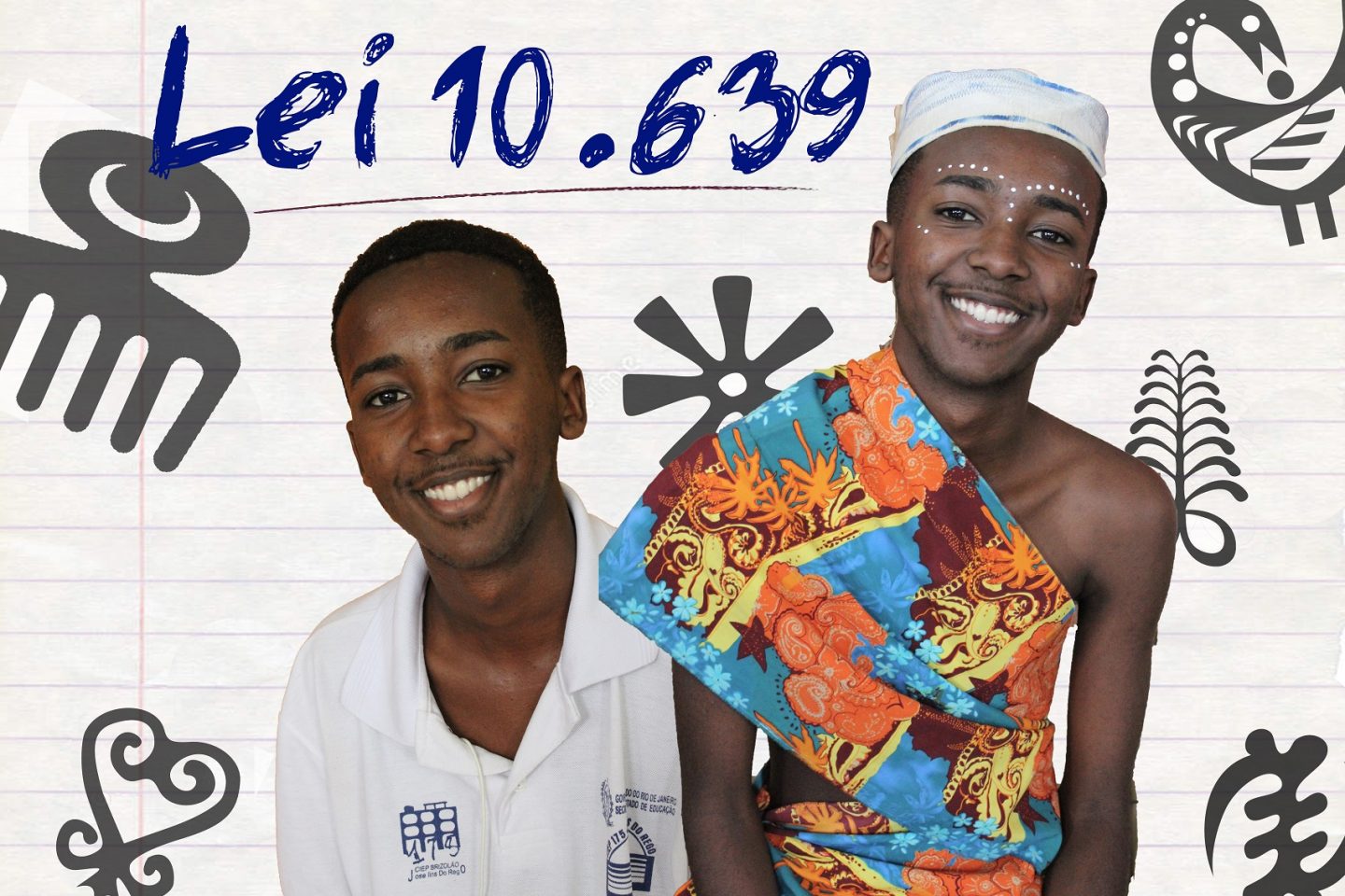 Alunos do Ciep 175, em São João de Meriti (Foto: Divulgação com arte de Everton Vieira)