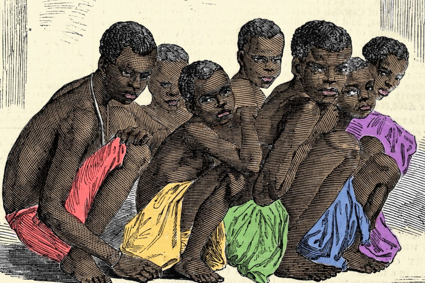 Gravura do século XIX mostra a posição dos escravos nos navios negreiros. Reprodução Costa/Leemage/AFP