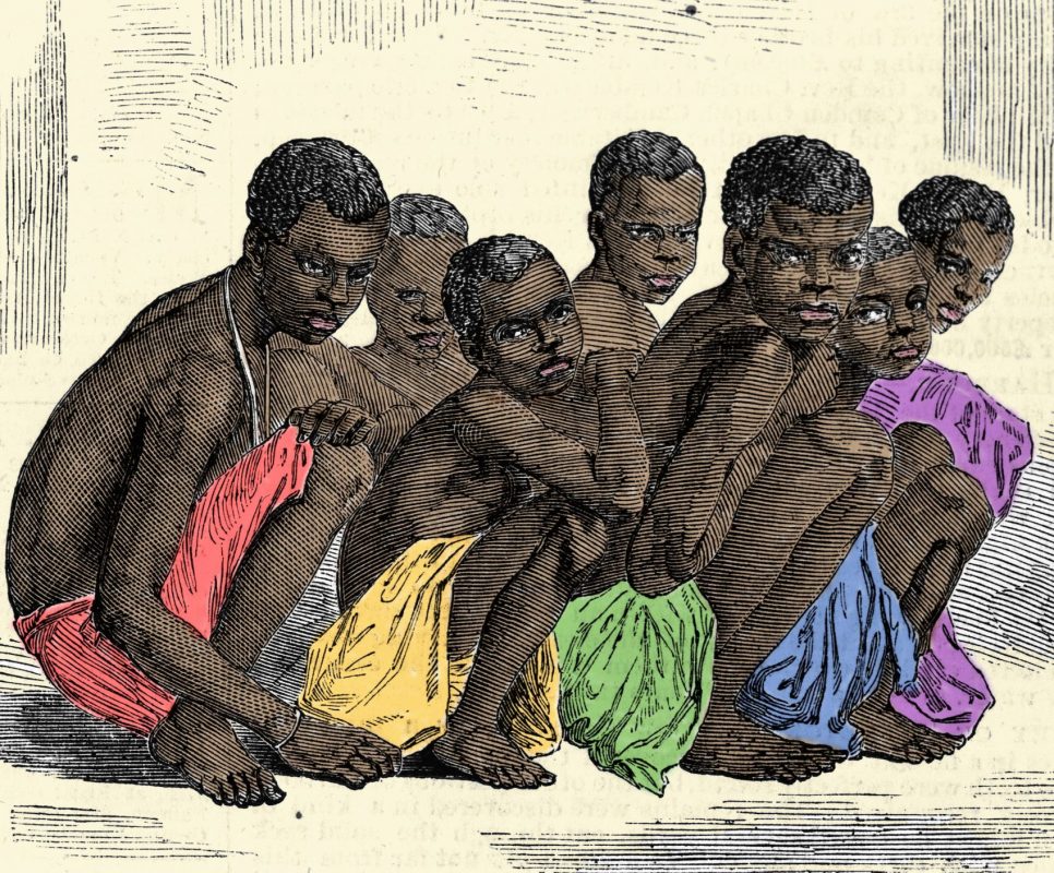 Gravura do século XIX mostra a posição dos escravos nos navios negreiros. Reprodução Costa/Leemage/AFP