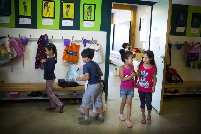 Escola primária em Genebra. Na Copa da Educação a goleada suíça é uma aposta certeira. Foto Amelie Benoist/BSIP