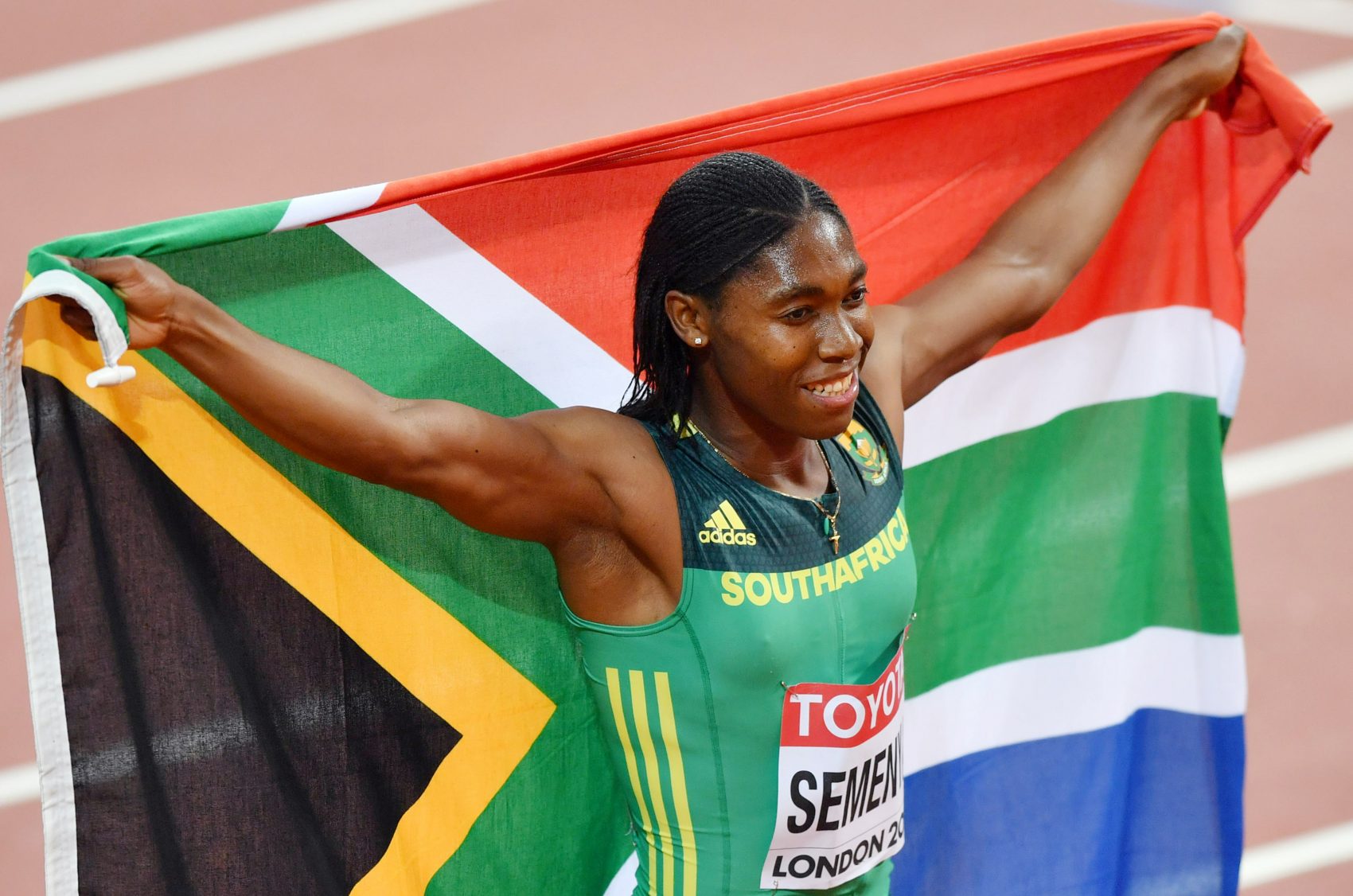 A corredora sul-africana Caster Semenya após sua vitória no Campeonato Mundial de Atletismo em 2017: entre os 100 mais influentes do mundo por sua luta contra a federação internacional para competir em provas femininas apesar dos níveis altos de testosterona (Foto: The Yomiuri Shimbun )