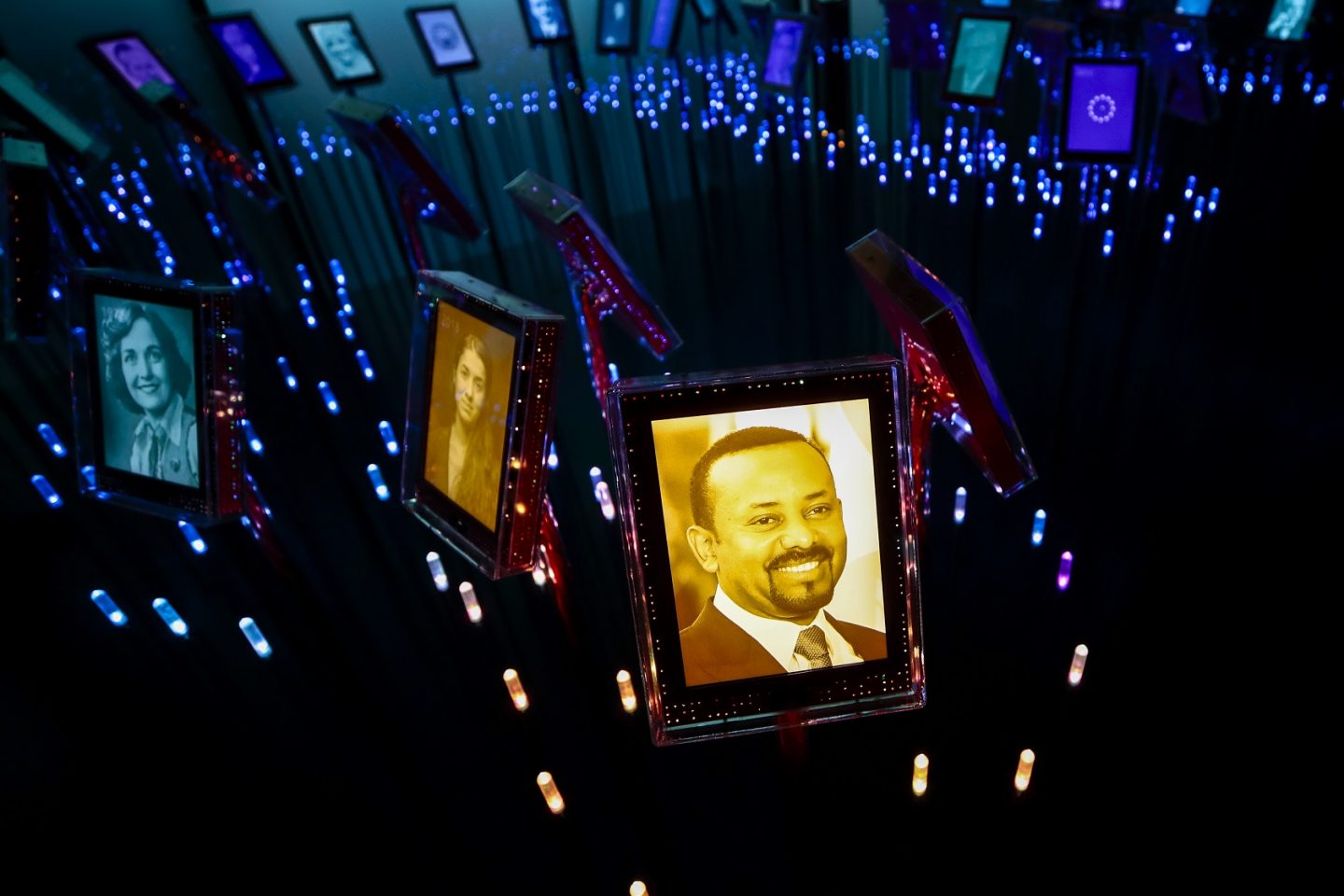 O momento do anúncio do Prêmio Nobel da Paz de 2019 para o primeiro-ministro da Etiópia, Abiy Ahmed Ali. Foto Stian Lysberg Solum/NTB Scanpix/AFP