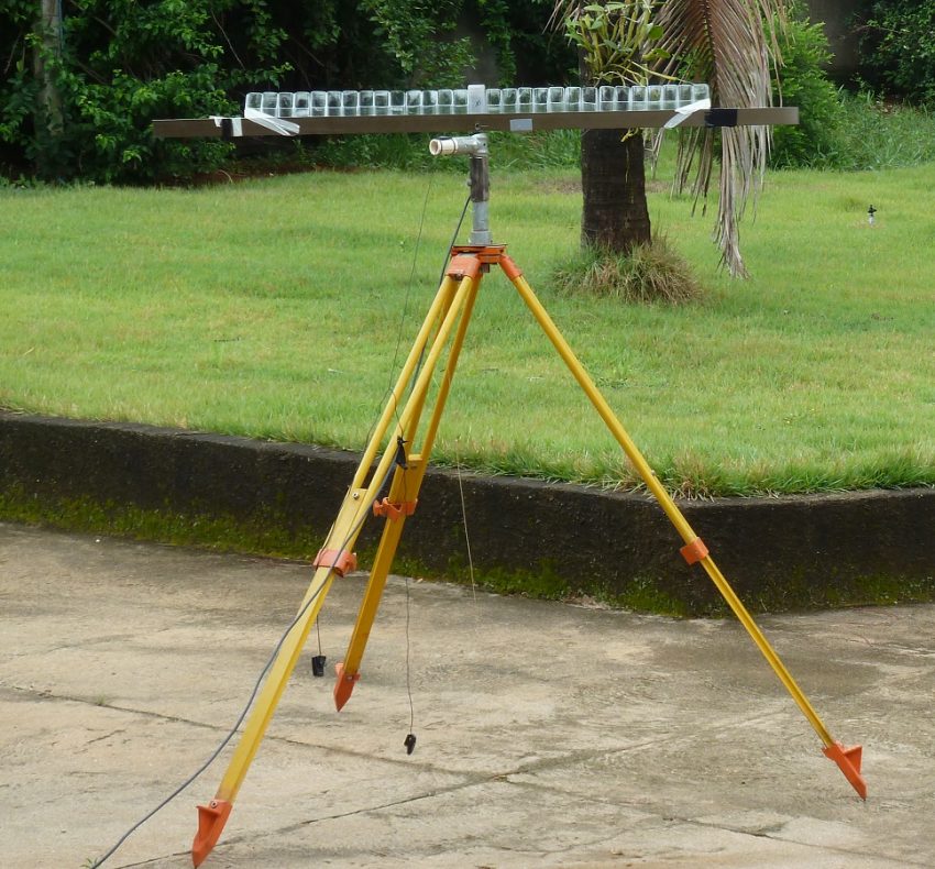 Sistema Dinâmico de Pluviometria, desenvolvido em Lavras (MG) usado para medir impacto da chuva na erosão do solo (Foto: Divulgação/Ufla)