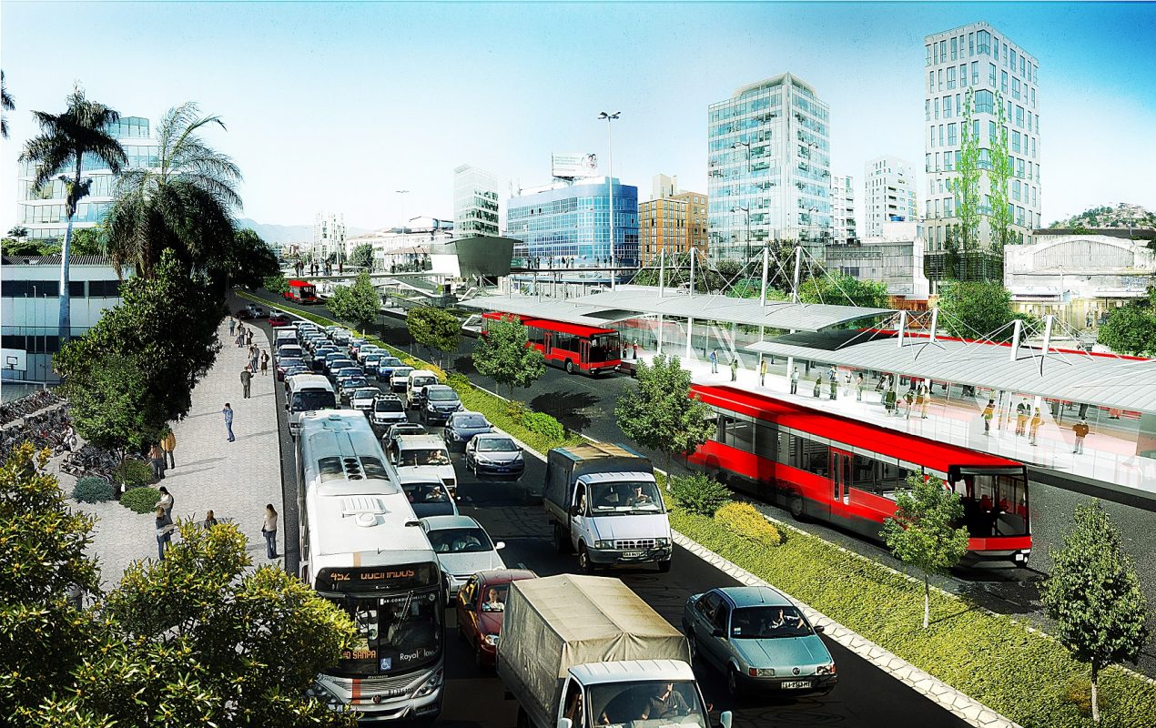 Projeto do ITDP Brasil, feito em 2013, mostra o potencial de transformação no entorno da Avenida Brasil. Foto Reprodução/ITDP Brasil