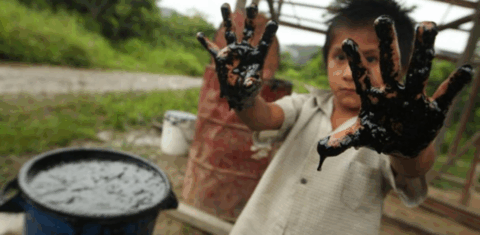 Os efeitos do oleoduto no meio da Amazônia peruana. Foto Reprodução