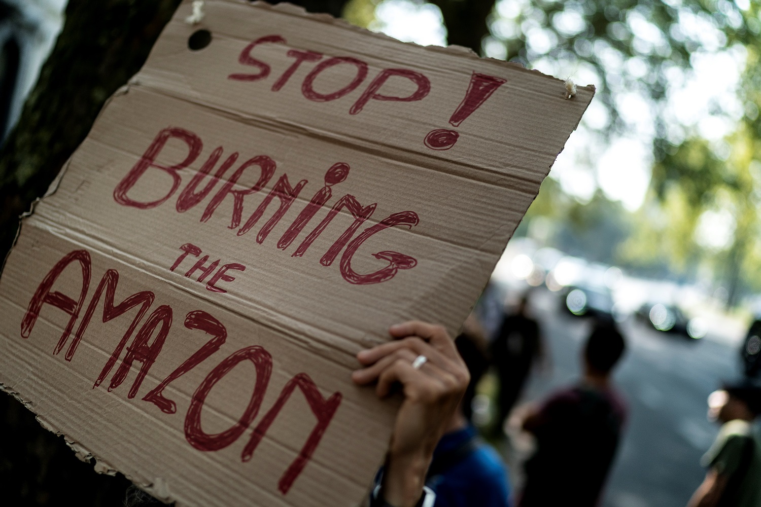 Protestantes no mundo todo fazem apelos em favor do fim das chamas na Amazônia. Foto Kenzo Tribouillard/AFP