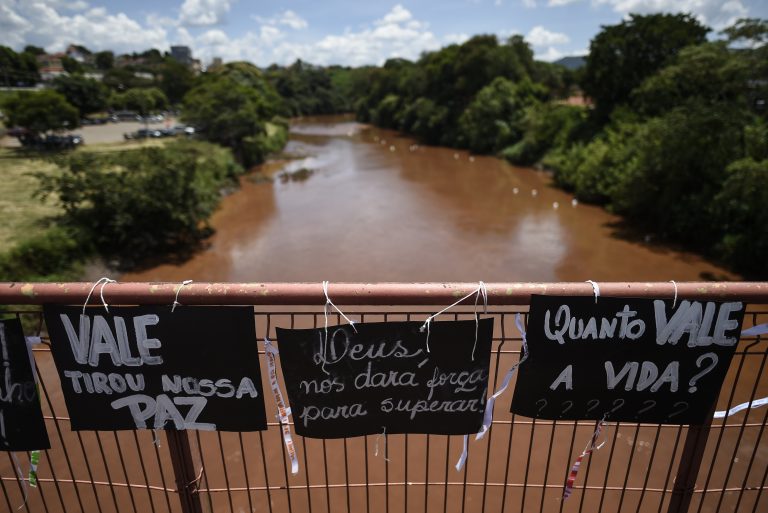 Protesto contra a Vale em Brumadinho: impunidade. Foto de Douglas Magno/ AFP