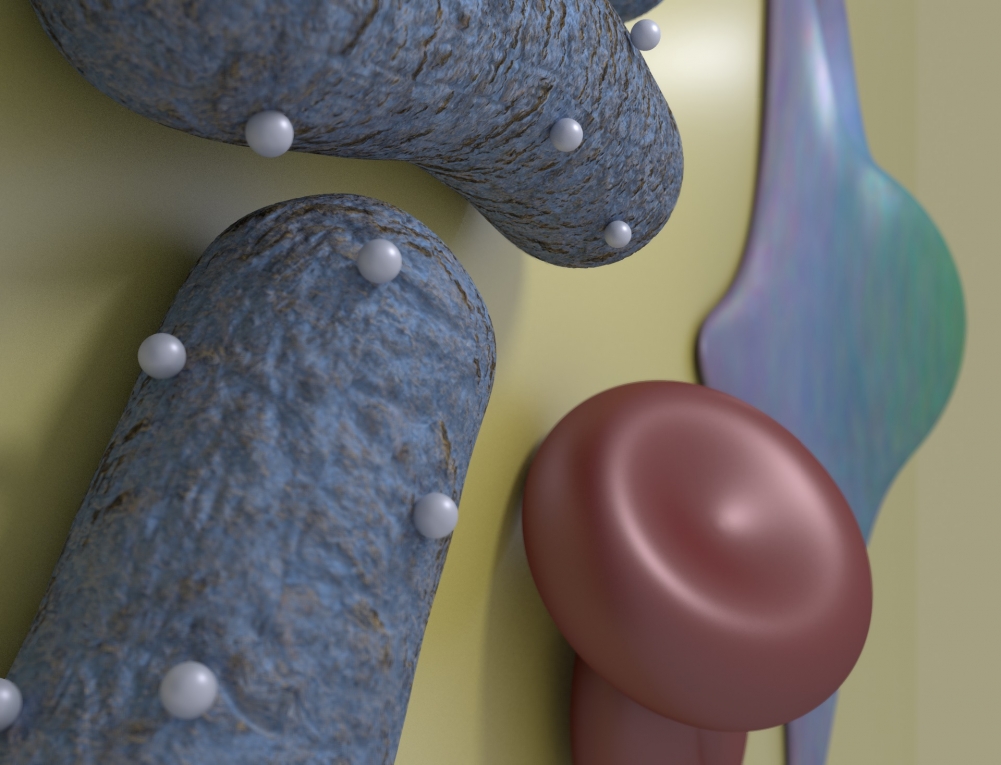 Nanopartícula desenvolvida no : ao ser injetada na corrente sanguínea, ela é capaz de carrear antibiótico diretamente até bactérias (Foto: Reprodução)