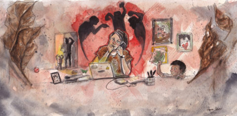 Um vírus e duas guerras: série de reportagens sobre feminicídio na pandemia (Ilustração: Hadna Abreu)