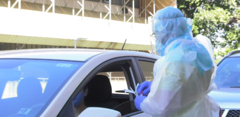 Testagem no campus da UFG: exames serão feitos agora na população mais vulnerável da capital goiana (Foto: Divulgação/FEN/UFG)