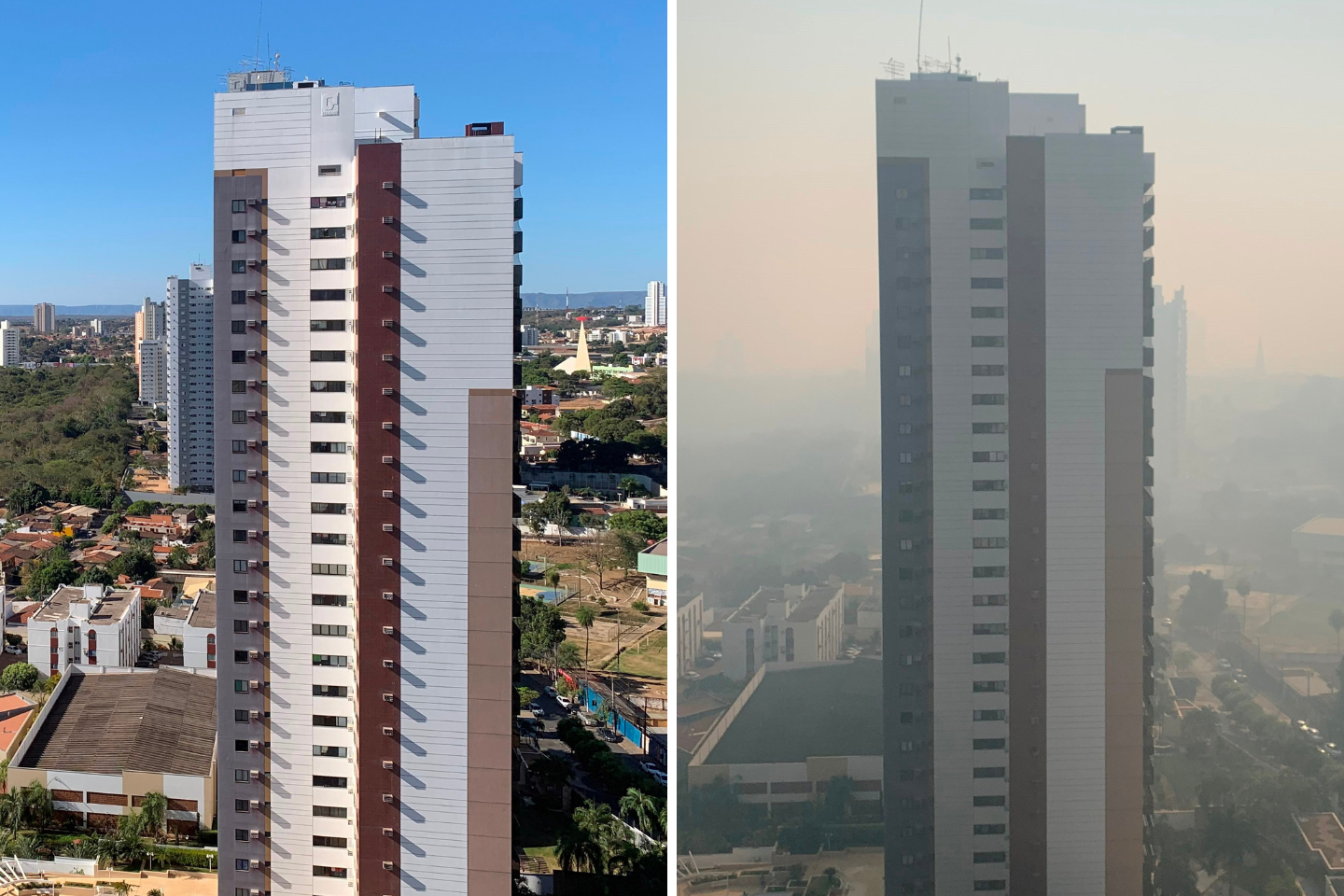 Cuiabá, sem e com fumaça: consequência dos incêndios no Pantanal vira tormento para população. Fotos de Yáskara Vandoni