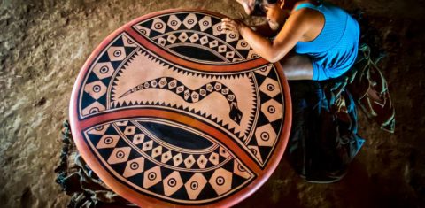 Kamalupo, panela para cozinhar caldo de mandioca. (Foto: Piratá Waurá)