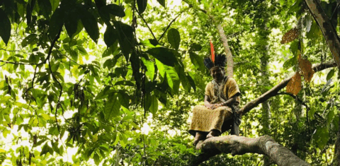 Ninawá Huni Kui, um defensor incansável do seu território, da Floresta Amazônica, da cultura e da espiritualidade do povo Huni Kui. Foto Benício Pitaguary