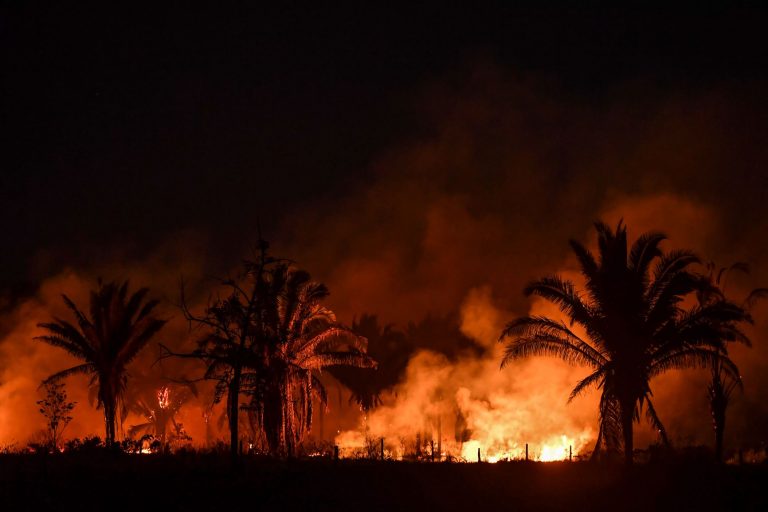 Brasil: incêndio na floresta no sul do Pará em agosto de 2019: seca e queimadas aumentam número de internações por doenças respiratórias como covid-19 (Foto: Nelson Almeida/AFP)