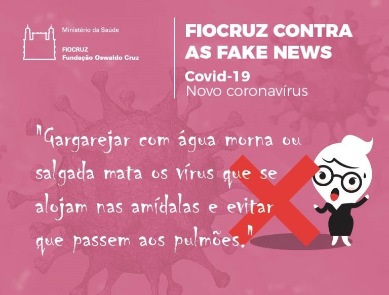 Material de combate às notícias falsas produzido pela Fiocruz: pesquisadoras identificam fake news disseminadas na pandemia (Reprodução)