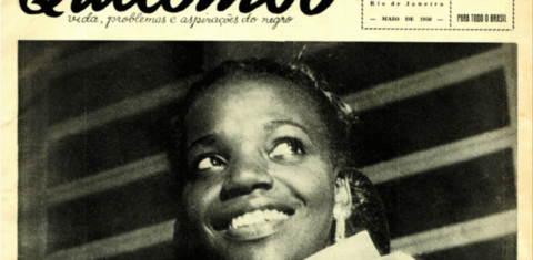 Capa de maio de 1950 do Jornal Quilombo, desenvolvido pelo Teatro Experimental do Negro: valorização da herança cultural africana através da arte, cultura e educação (Foto: Acervo Ipeafro)