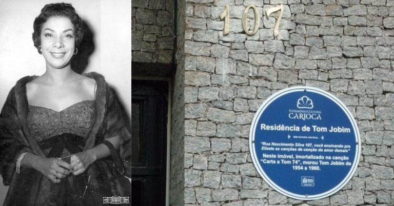 A carioca Elizeth Cardoso e o prédio em Ipanema onde ensaiava com Tom e Vinicíus: centenário de uma cantora ligada em sua cidade (Fotos: Arquivo Nacional e Prefeitura do Rio)