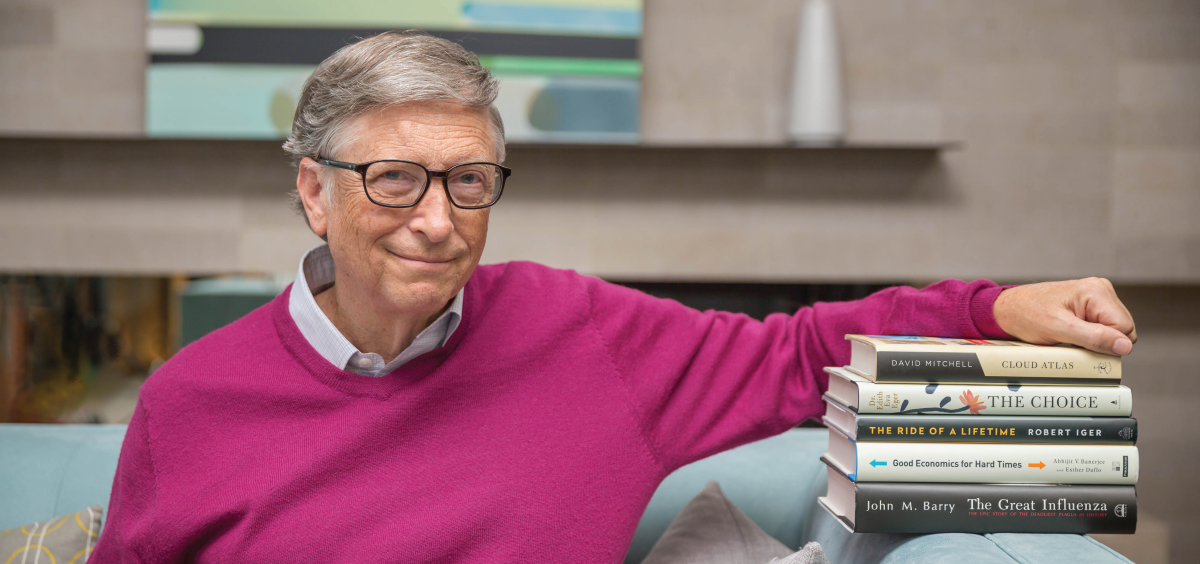 O bilionário Bill Gates em casa durante a pandemia: primeiro livro sobre crise climática (Foto: Divulgação)